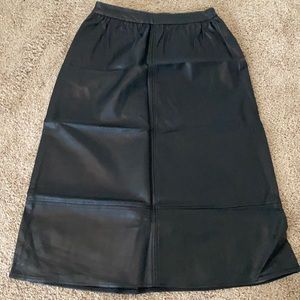 Leather midi skirt